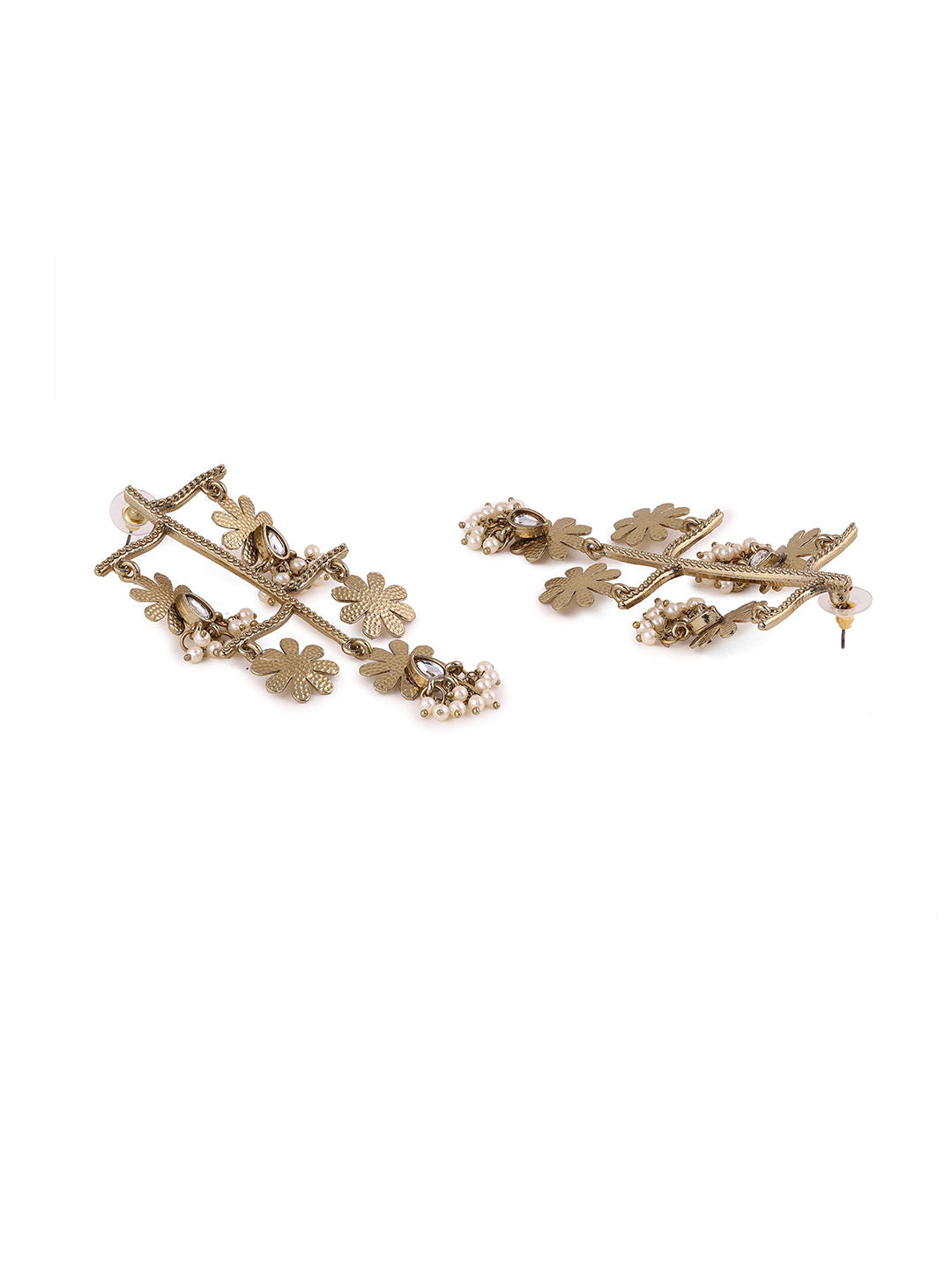 Priyaasi Floral Statement Gold Plated Earrings