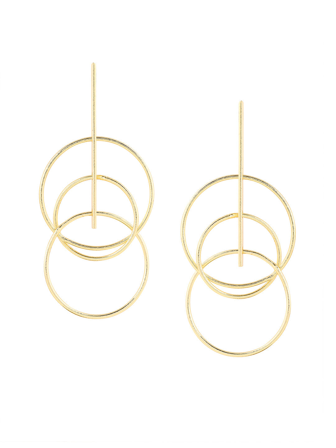 Priyaasi Gold Plated Simple Circle Earrings