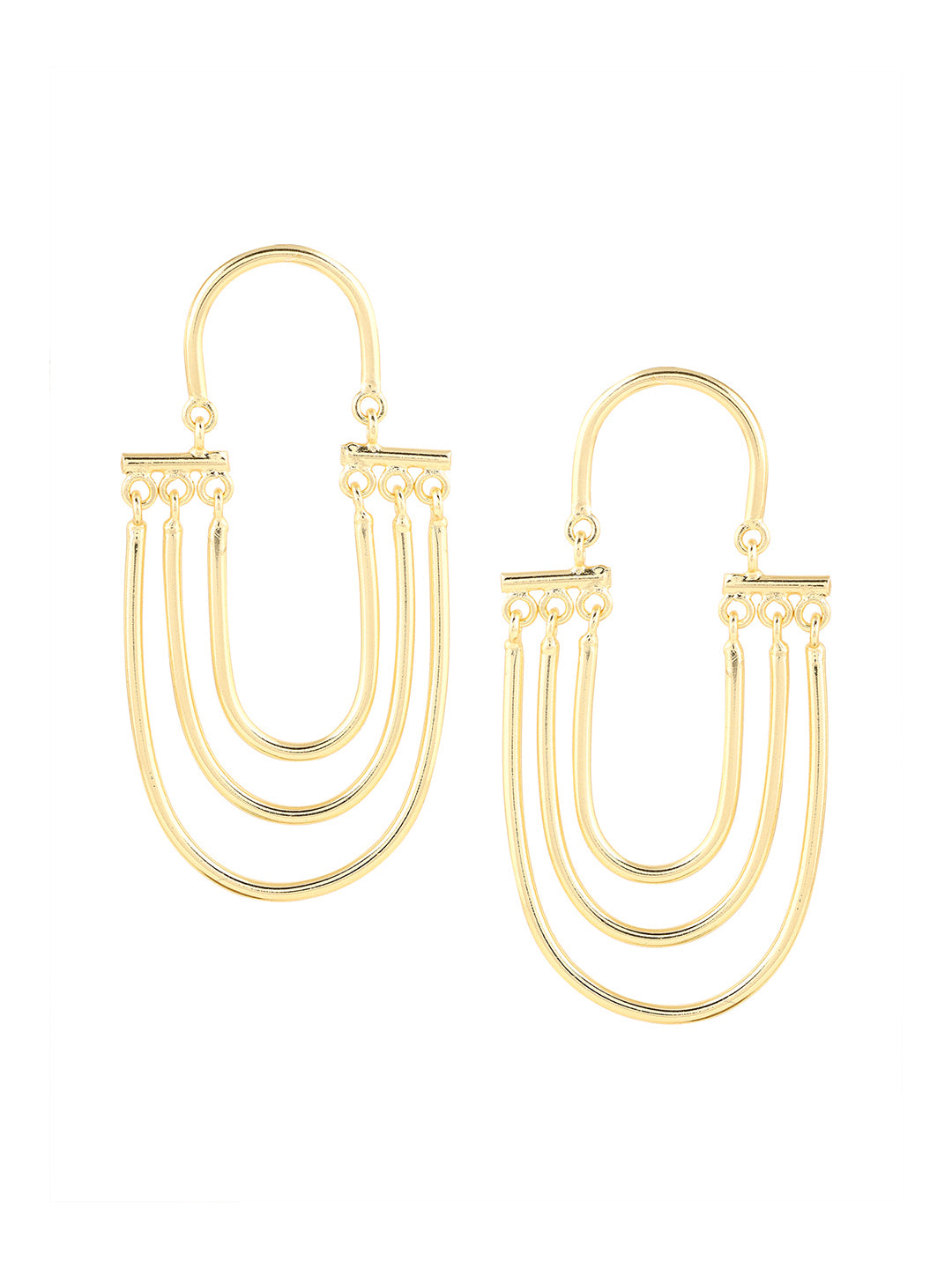 Priyaasi Gold Plated Stylish Layered Earrings