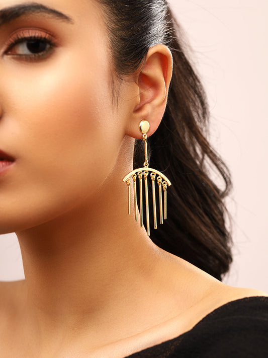 Priyaasi Gold Plated Drop Shape Danglers Earrings