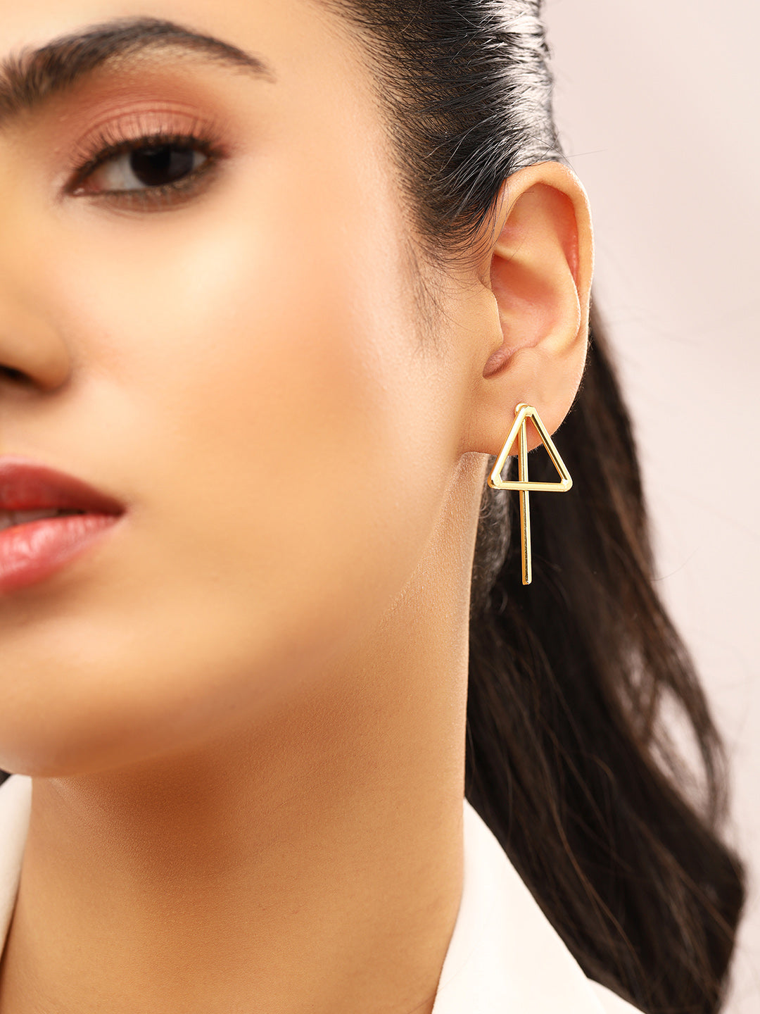 Priyaasi Triangle Statement Gold Plated Earrings