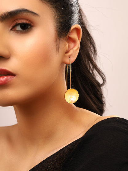 Priyaasi Statement Floral Pearl Hangings Earrings