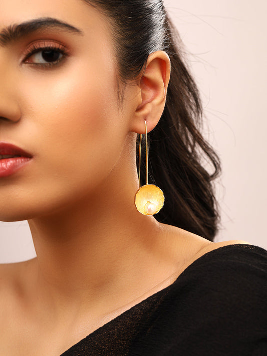 Priyaasi Statement Floral Pearl Hangings Earrings