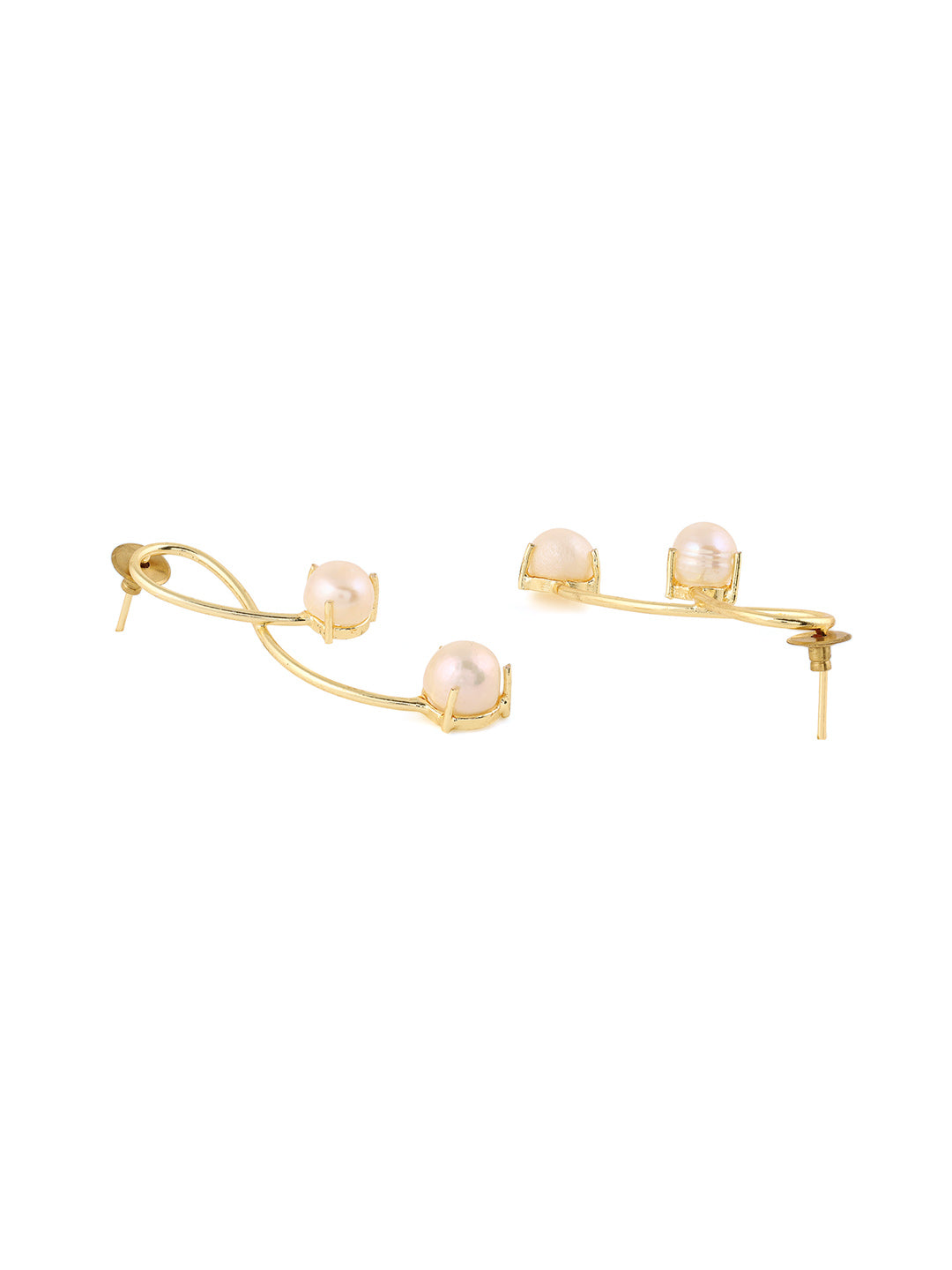 Priyaasi Gold Platedd Pearl Swirl Earrings