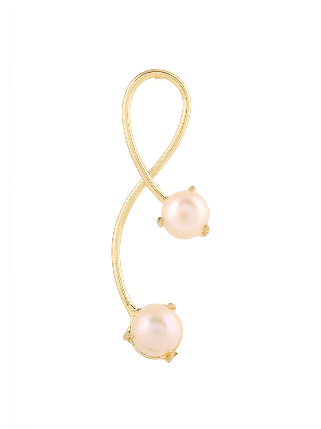 Priyaasi Gold Platedd Pearl Swirl Earrings