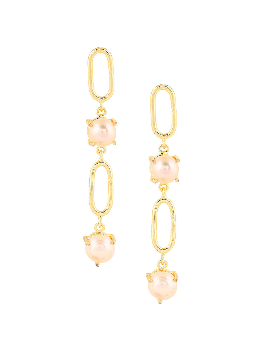Priyaasi Gold Plated Drop Pearl Earrings
