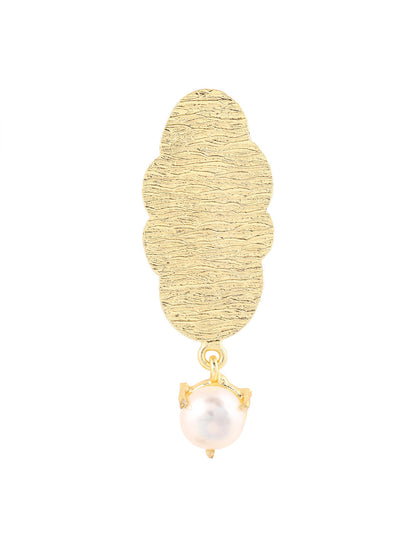 Priyaasi Matte Pearl Gold Plated Drop Earrings