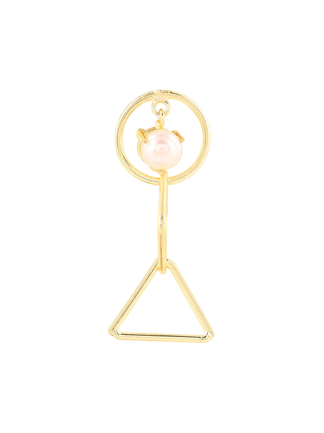 Priyaasi Pearl Geometric Shaped Drop Earrings