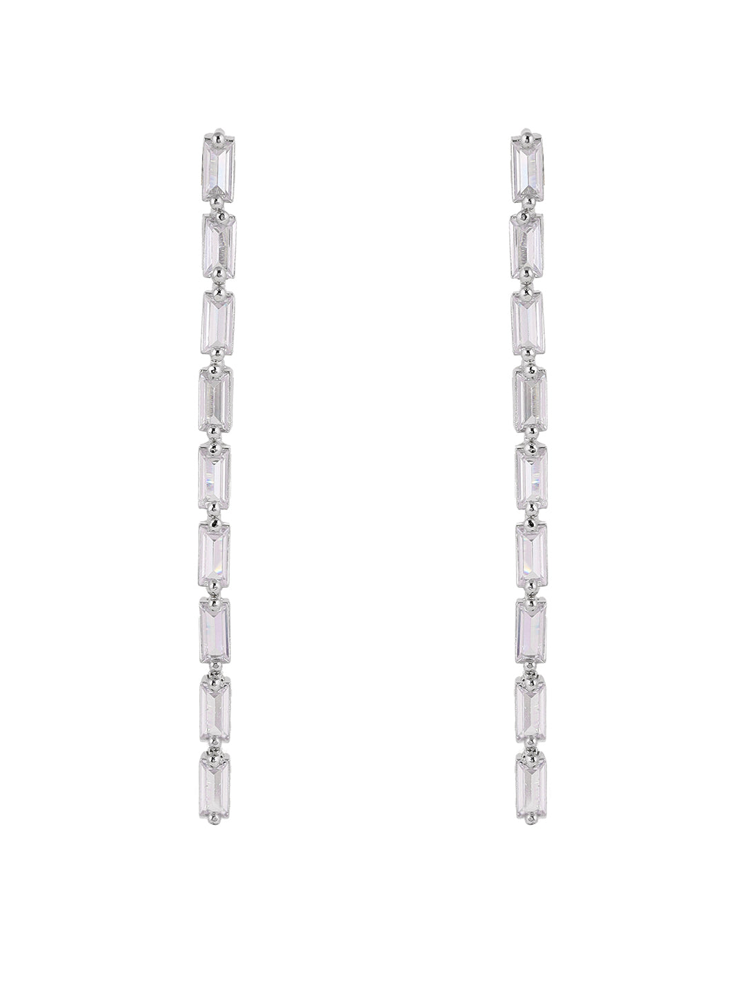 Priyaasi Rhinestone AD Statement Danglers ElegantSilver Plating Earrings