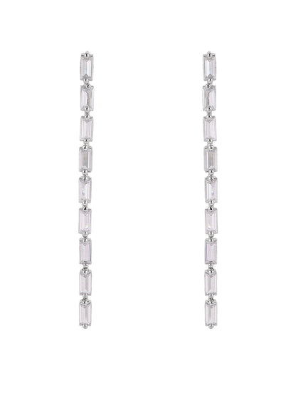 Priyaasi Rhinestone AD Statement Danglers ElegantSilver Plating Earrings