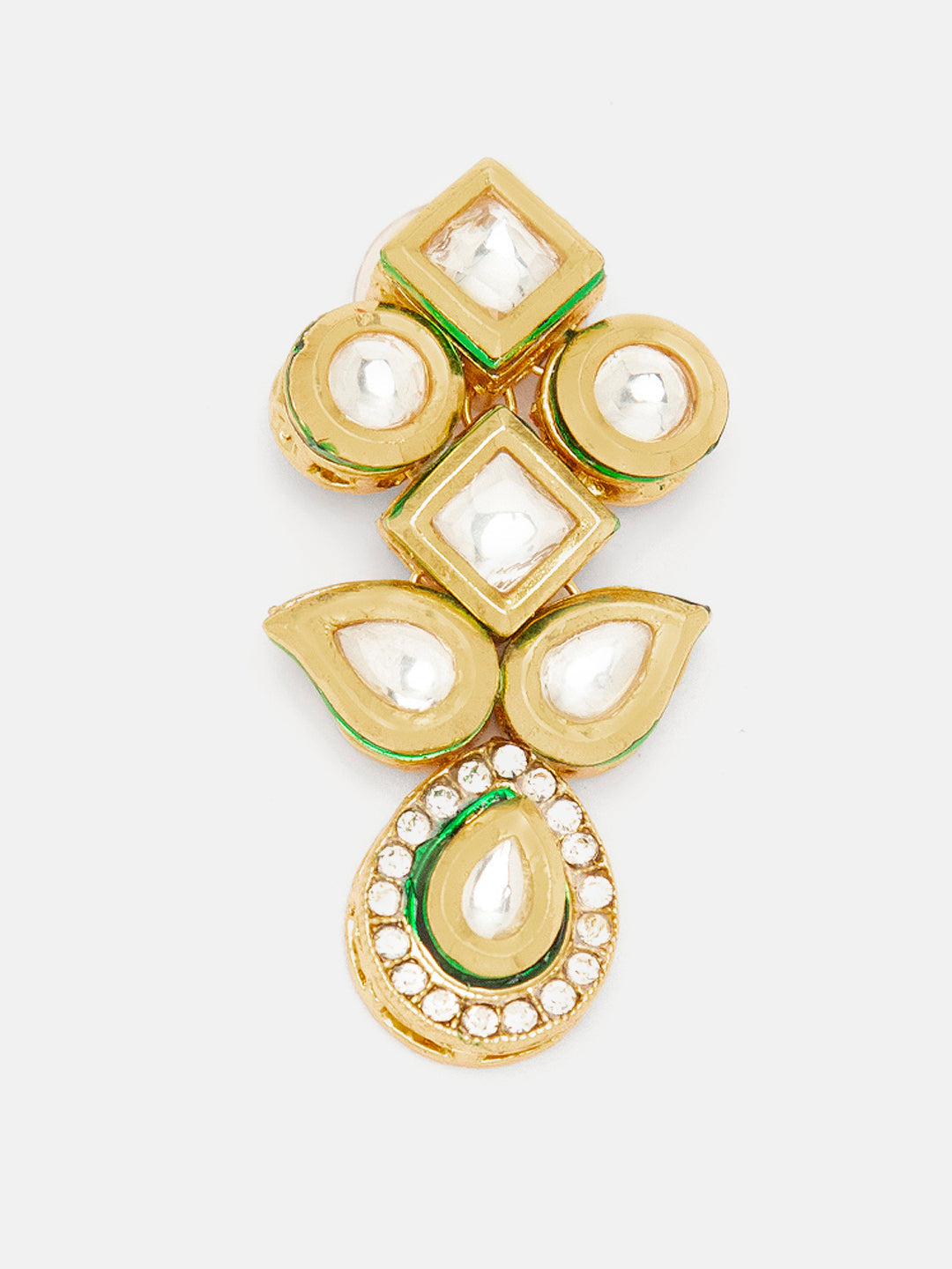 Priyaasi Elegant Gold Plated Kundan Drop Push Back Earrings