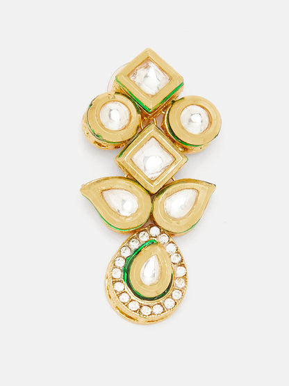 Priyaasi Elegant Gold Plated Kundan Drop Push Back Earrings