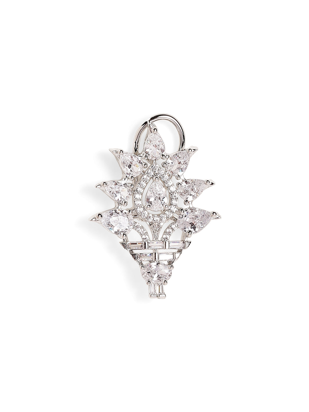 Blossom American Diamond Elegance Silver Plated Stud Earrings