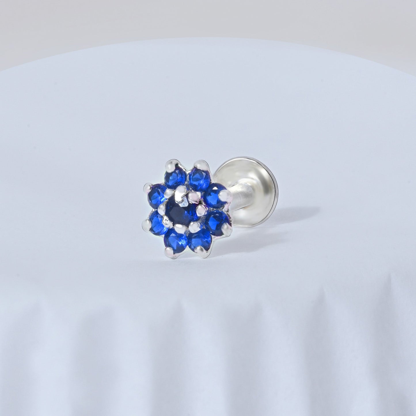 Bloom CZ Silver Nose Pin