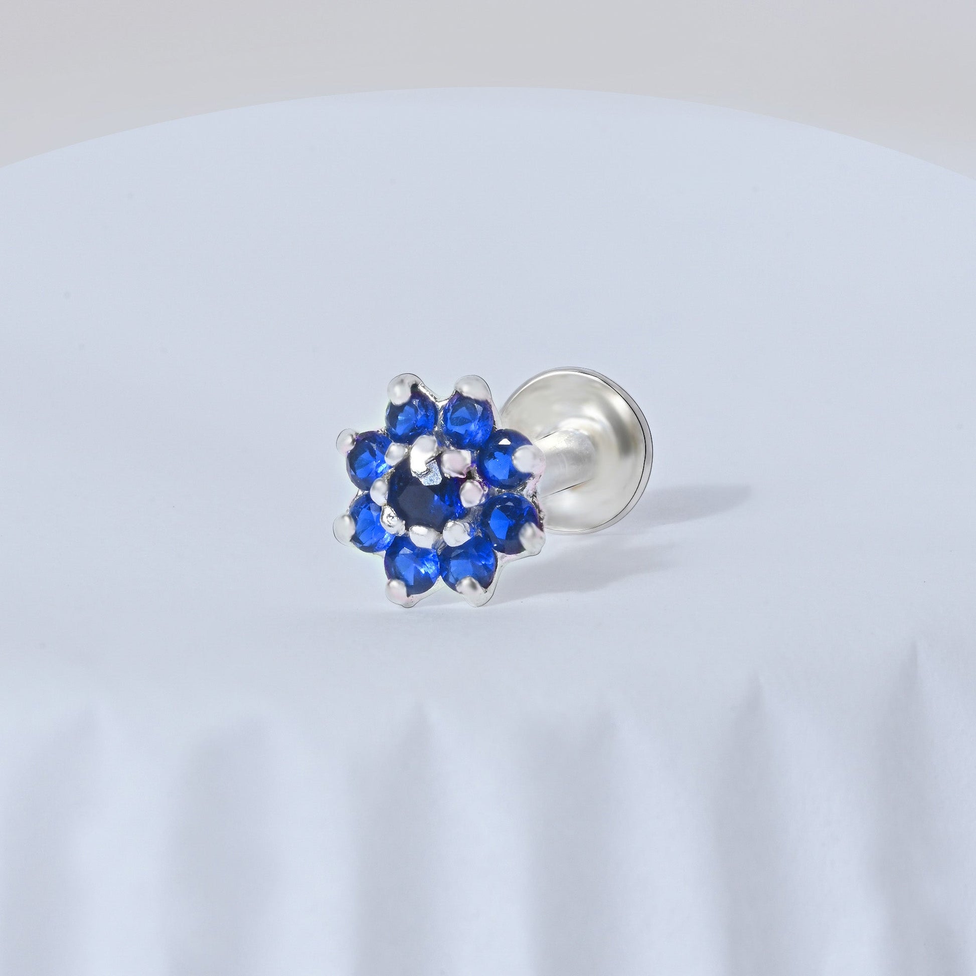 Bloom CZ Silver Nose Pin