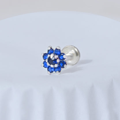 Bloom CZ Silver Nose Pin