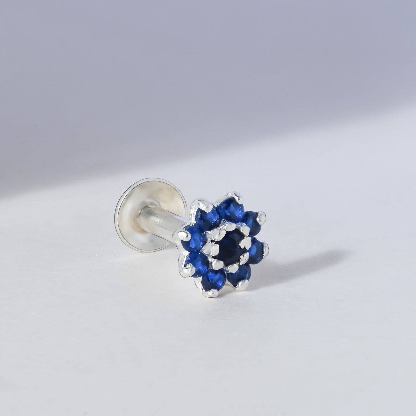 Bloom CZ Silver Nose Pin