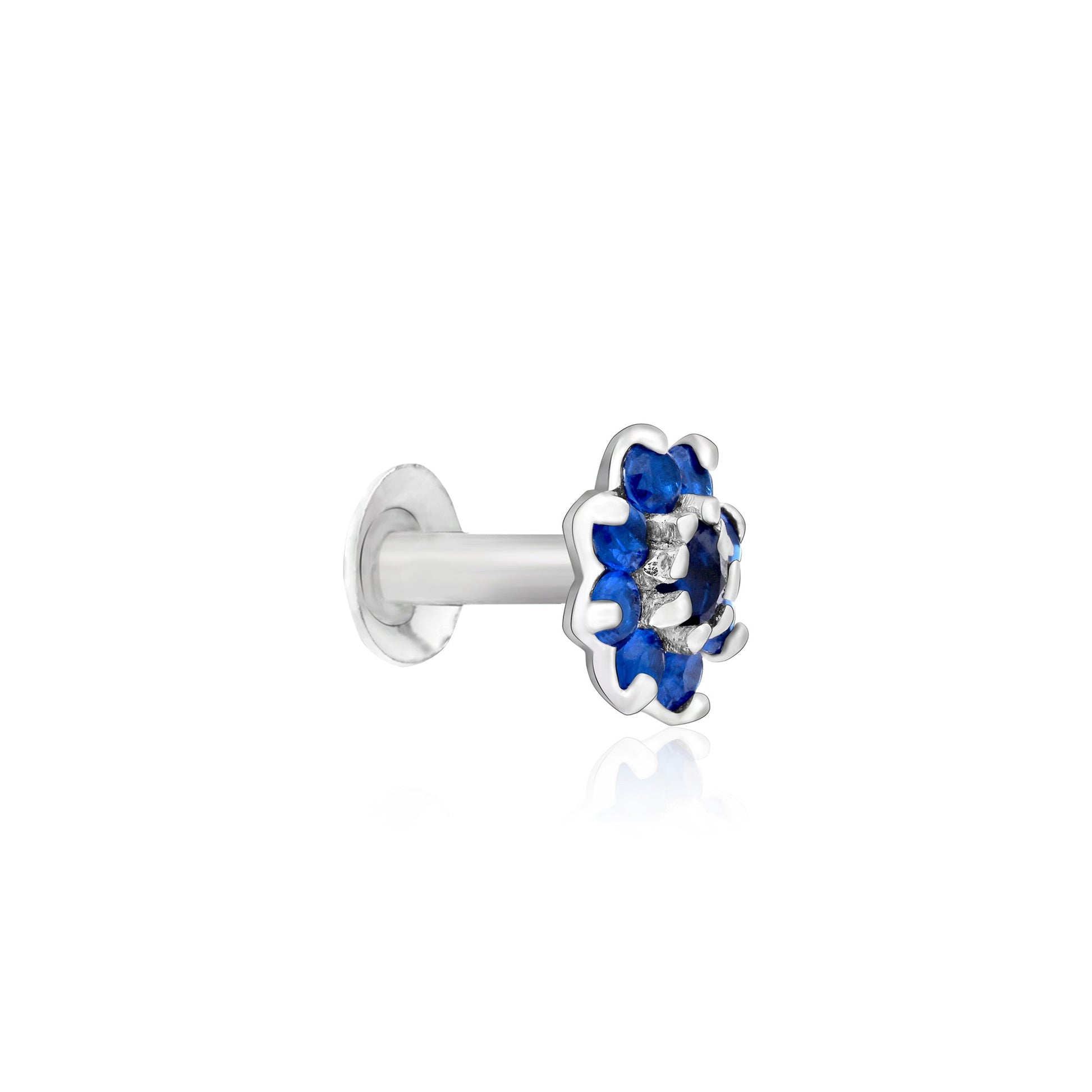 Bloom CZ Silver Nose Pin