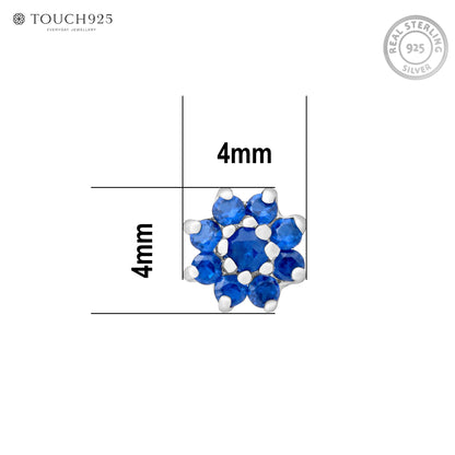 Bloom CZ Silver Nose Pin