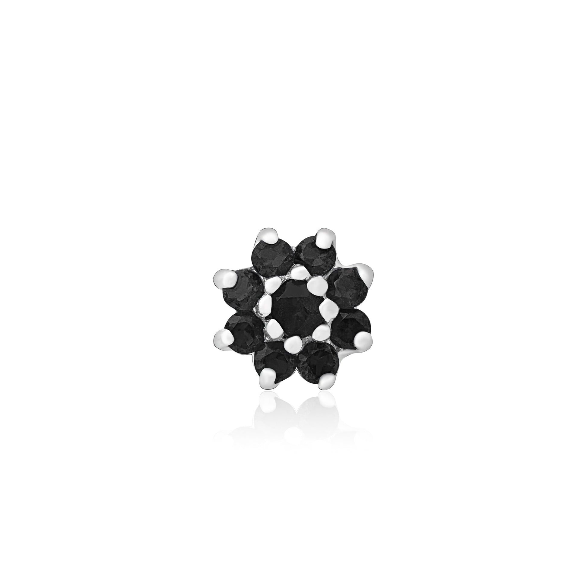Radiant Bloom CZ Silver Nose Pin