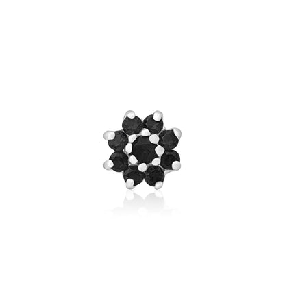 Radiant Bloom CZ Silver Nose Pin