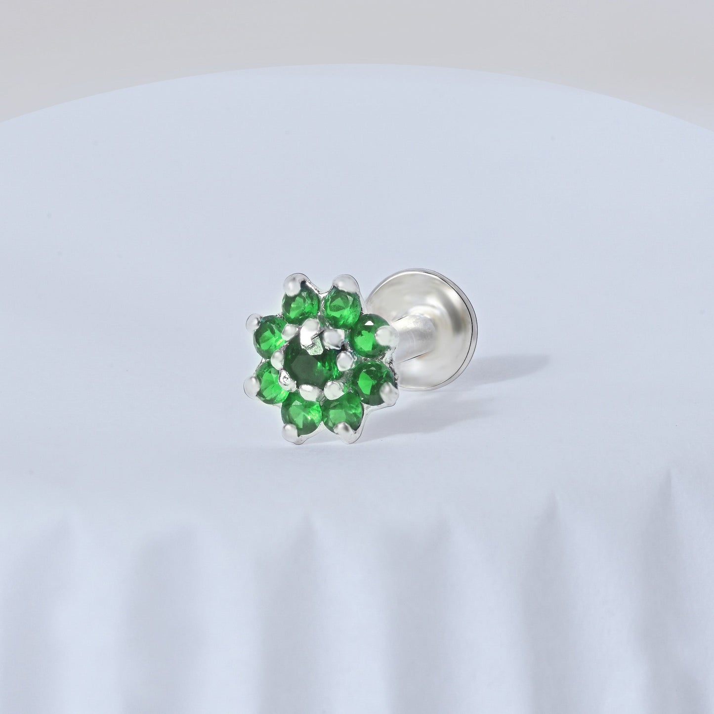 Bloom CZ Silver Nose Pin