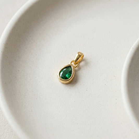May Birthstone Silver Pendant
