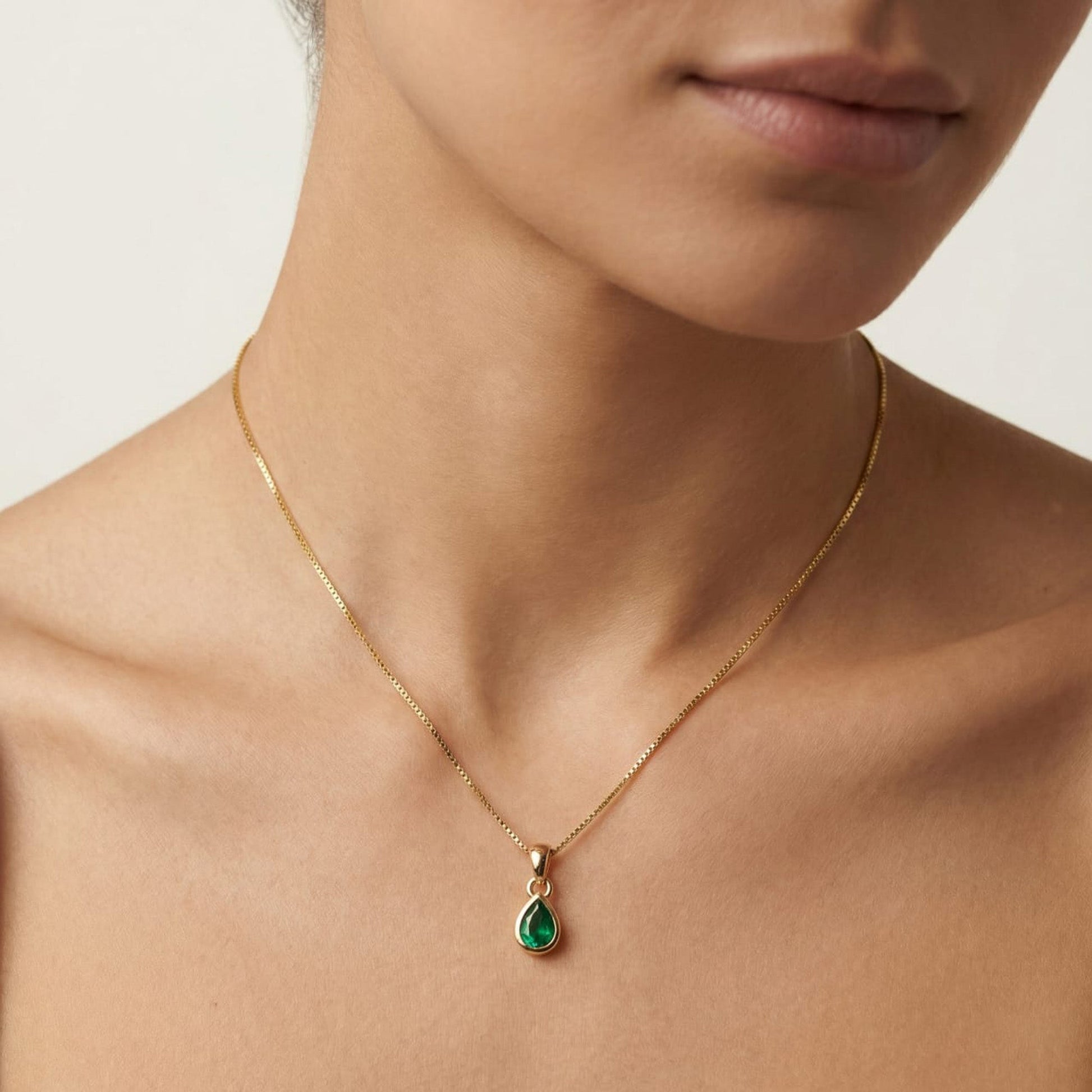 May Birthstone Silver Pendant