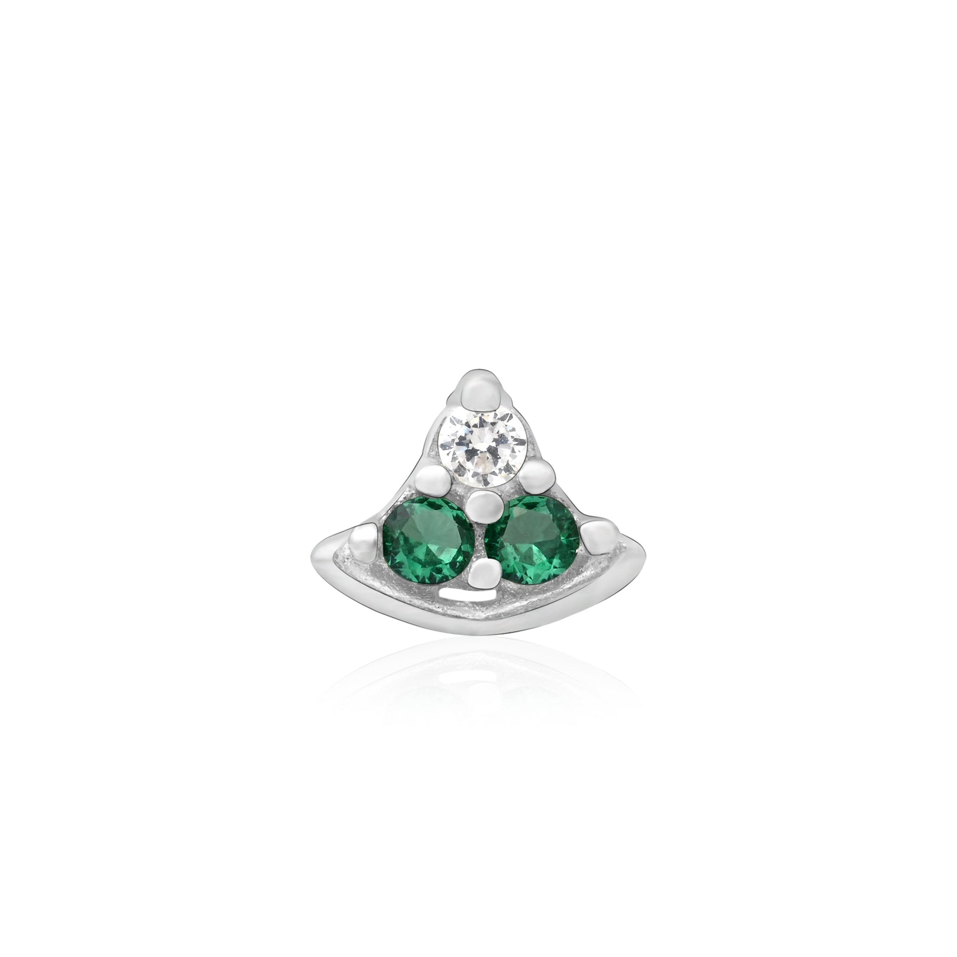 Crescent Sparkle Silver Nose Pin