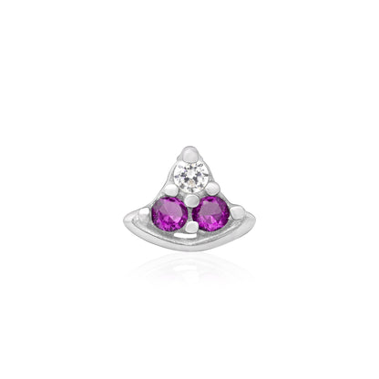Crescent Charm Silver Nose Pin