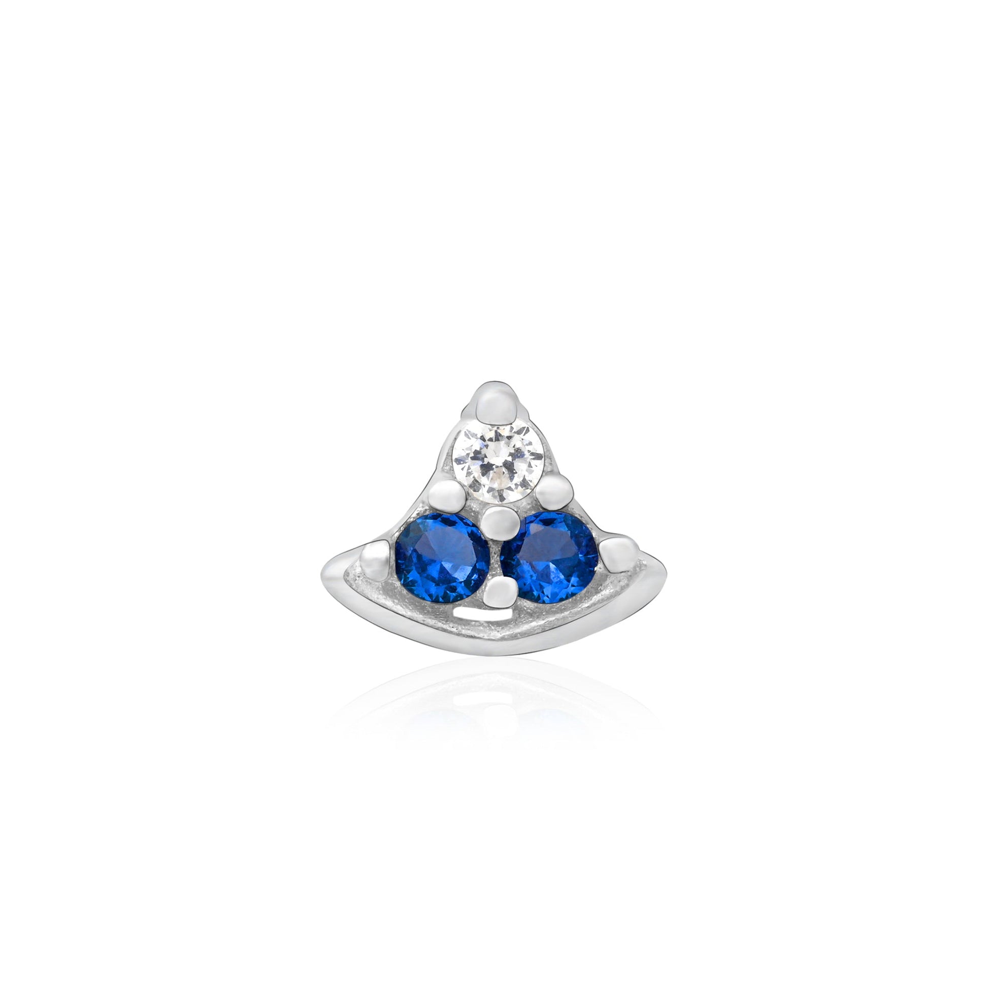 Crescent Sparkle Silver Nose Pin
