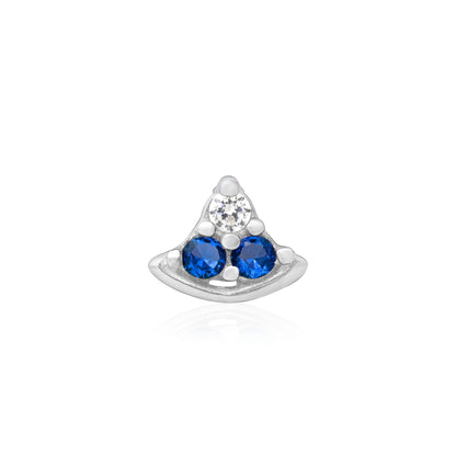 Crescent Sparkle Silver Nose Pin