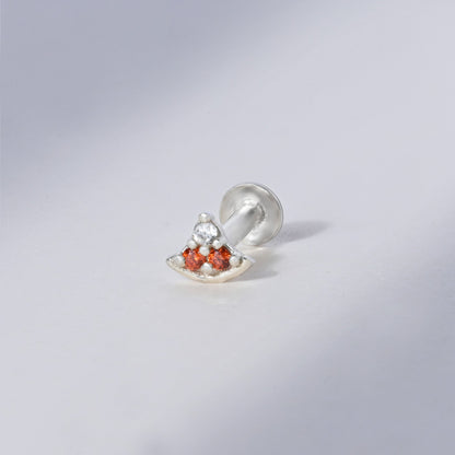 Crescent Charm Silver Nose Pin