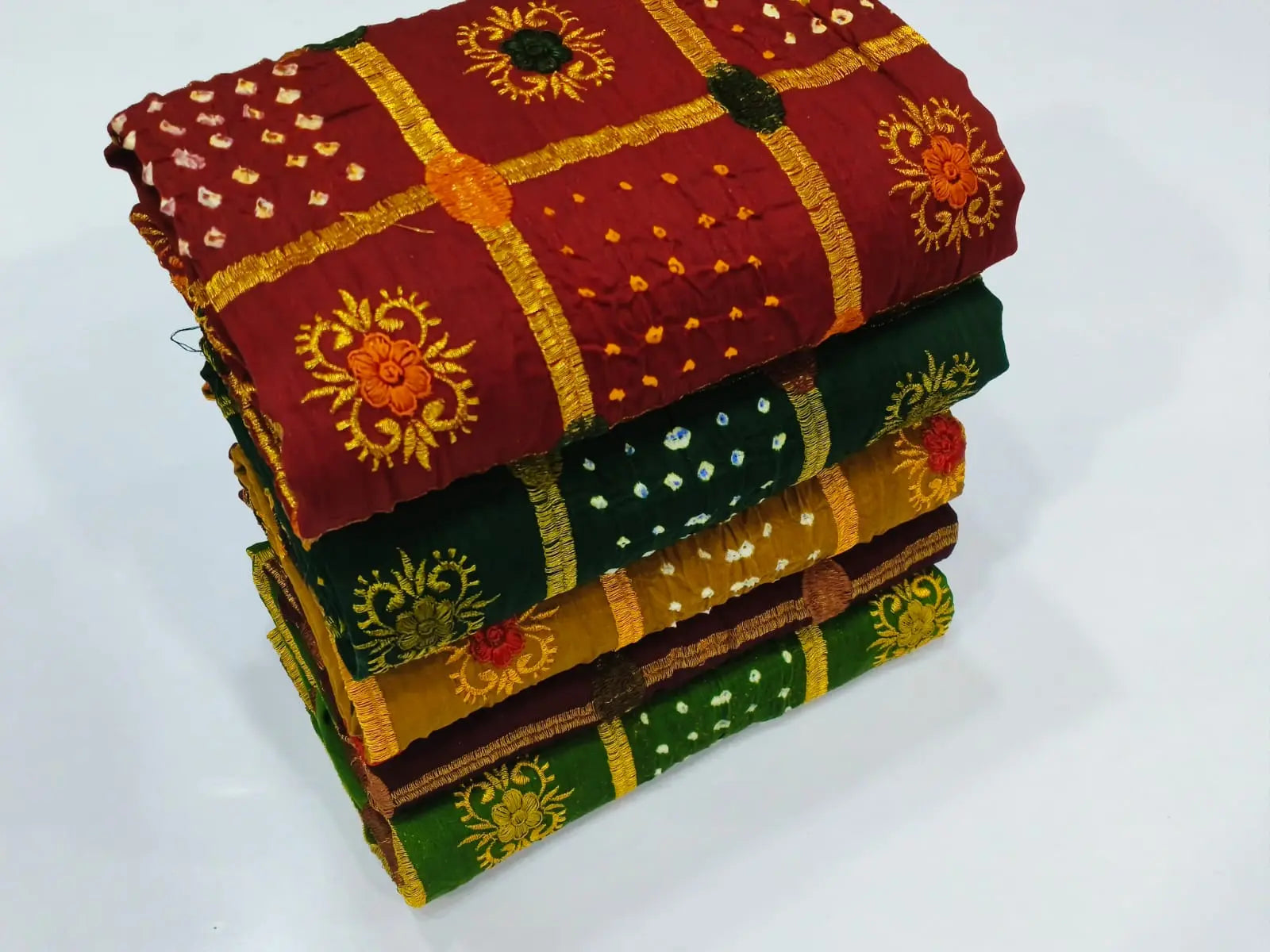 Cotton Kasab Embroidery Work Bandhani Dress Material - Premium  from Ethenika.com - Just INR 2190! Shop now at Ethenika.com 