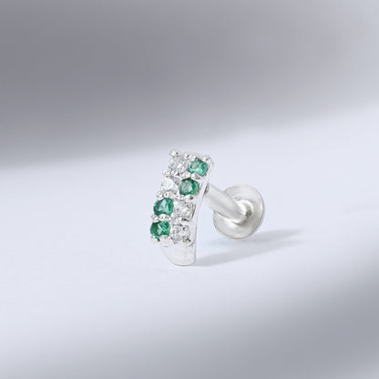 Radiant Bar Silver Nose Pin