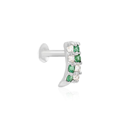 Radiant Bar Silver Nose Pin