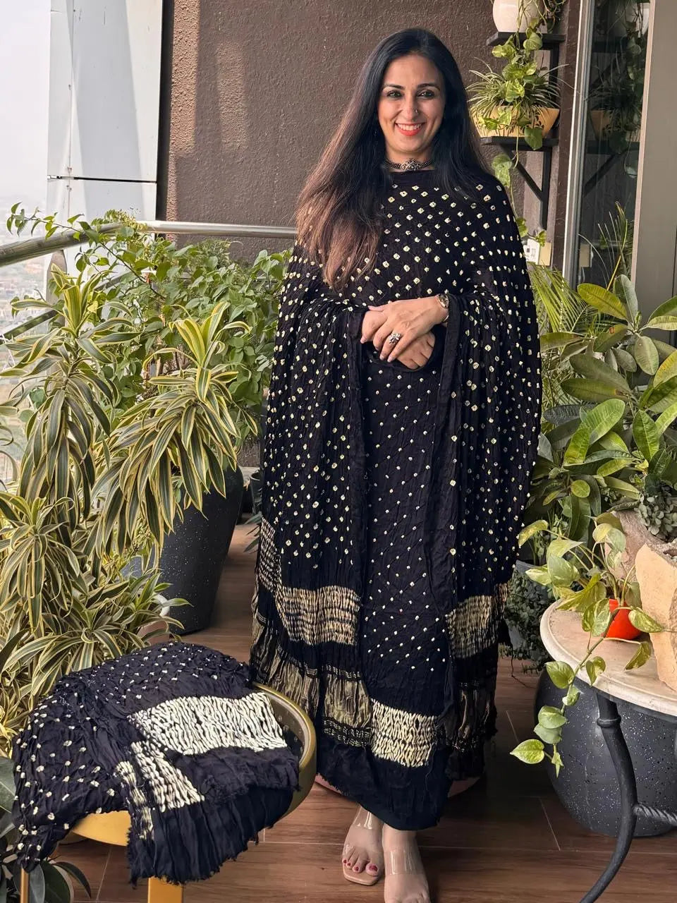 Pure Modal Silk Tye n Dye Authentic Bandhani Dress Material (Unstitched) - Premium  from Ethenika.com  - Just INR 5990! Shop now at Ethenika.com 
