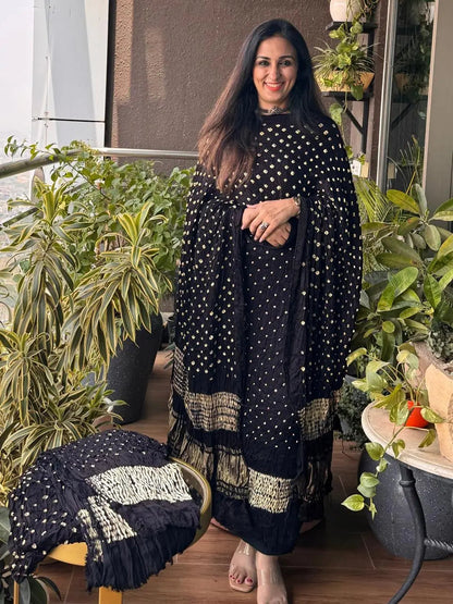 Pure Modal Silk Tye n Dye Authentic Bandhani Dress Material (Unstitched) - Premium  from Ethenika.com  - Just INR 5990! Shop now at Ethenika.com 