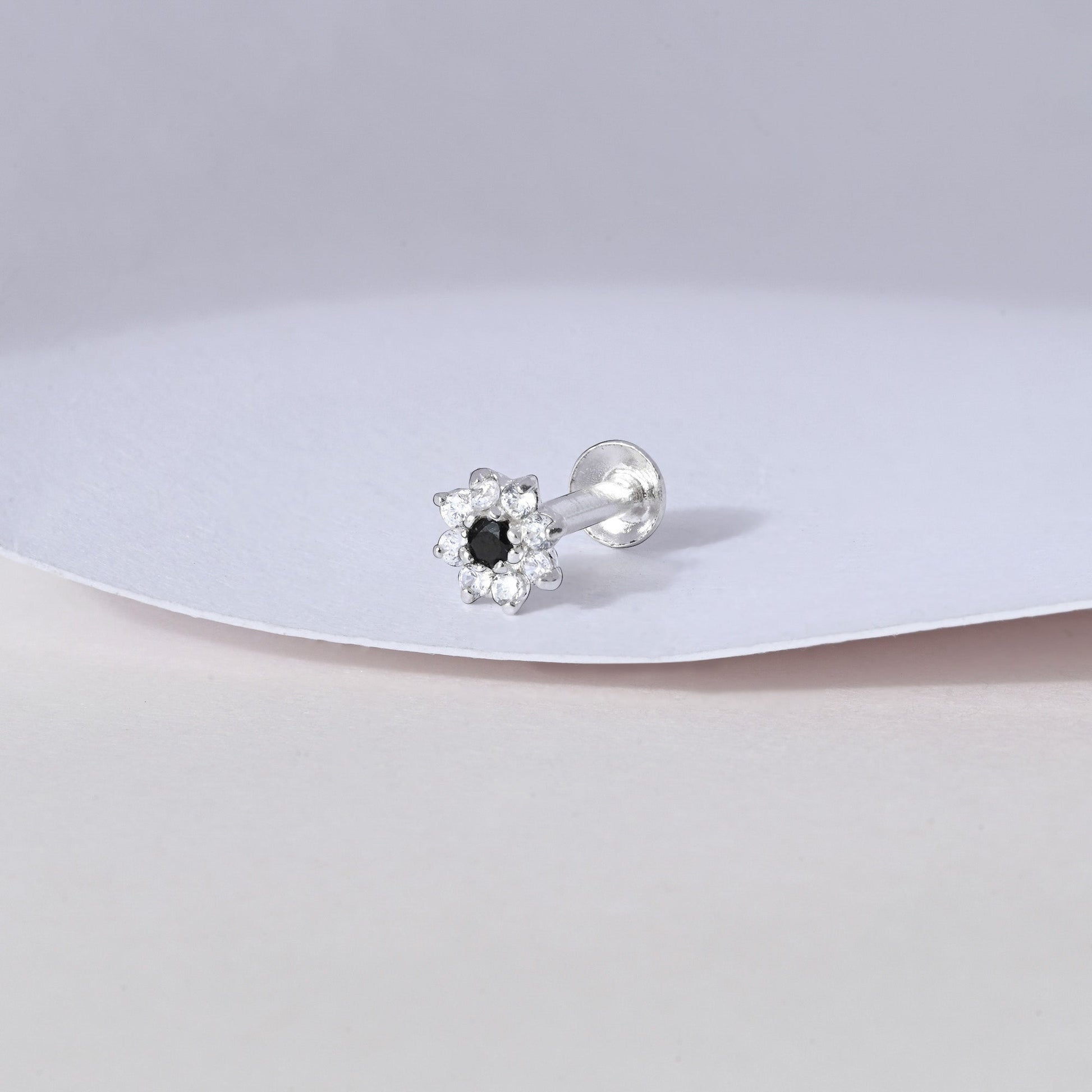 Floral Bloom Silver Nose Pin