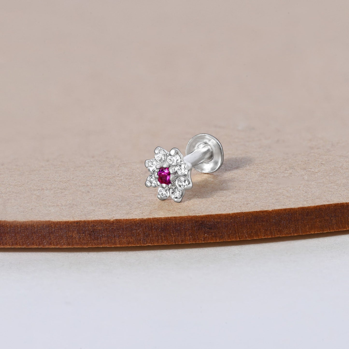 Floral Bloom Silver Nose Pin