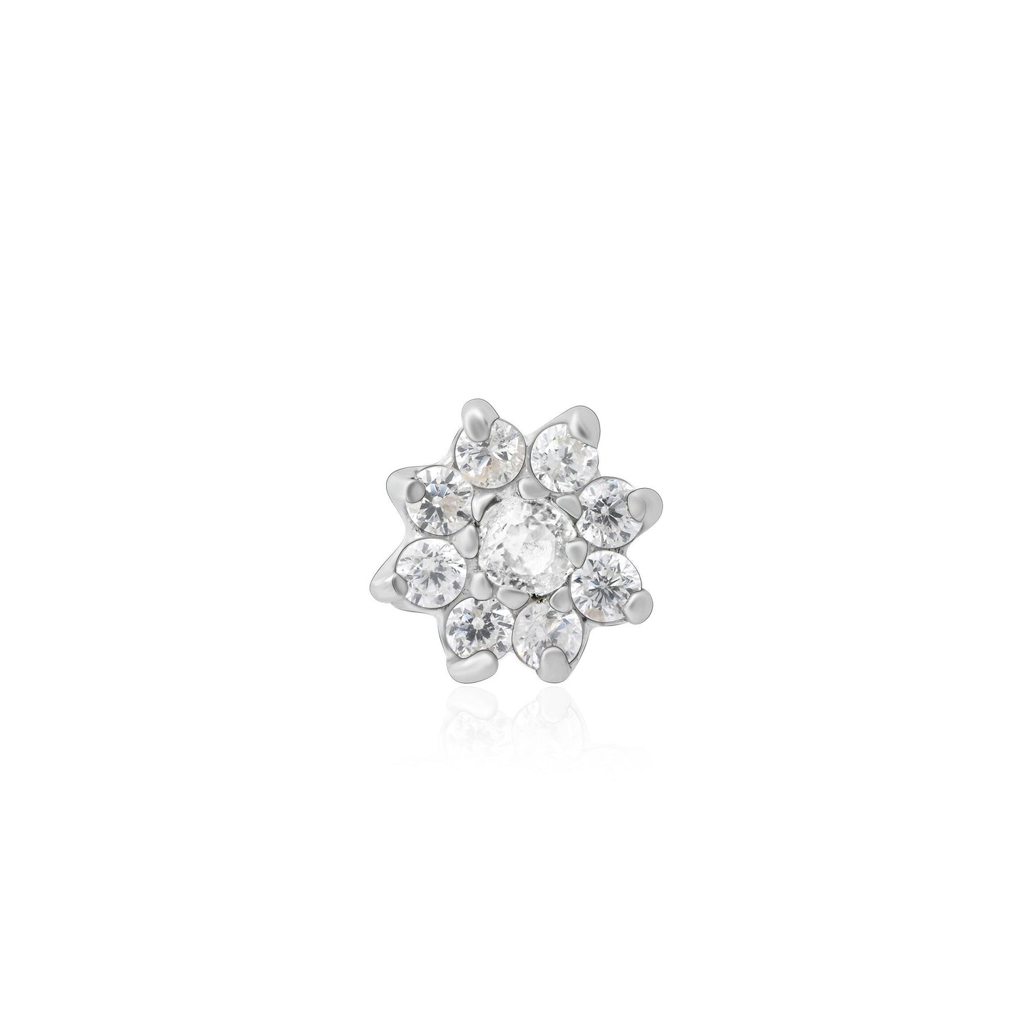 Floral Bloom Silver Nose Pin