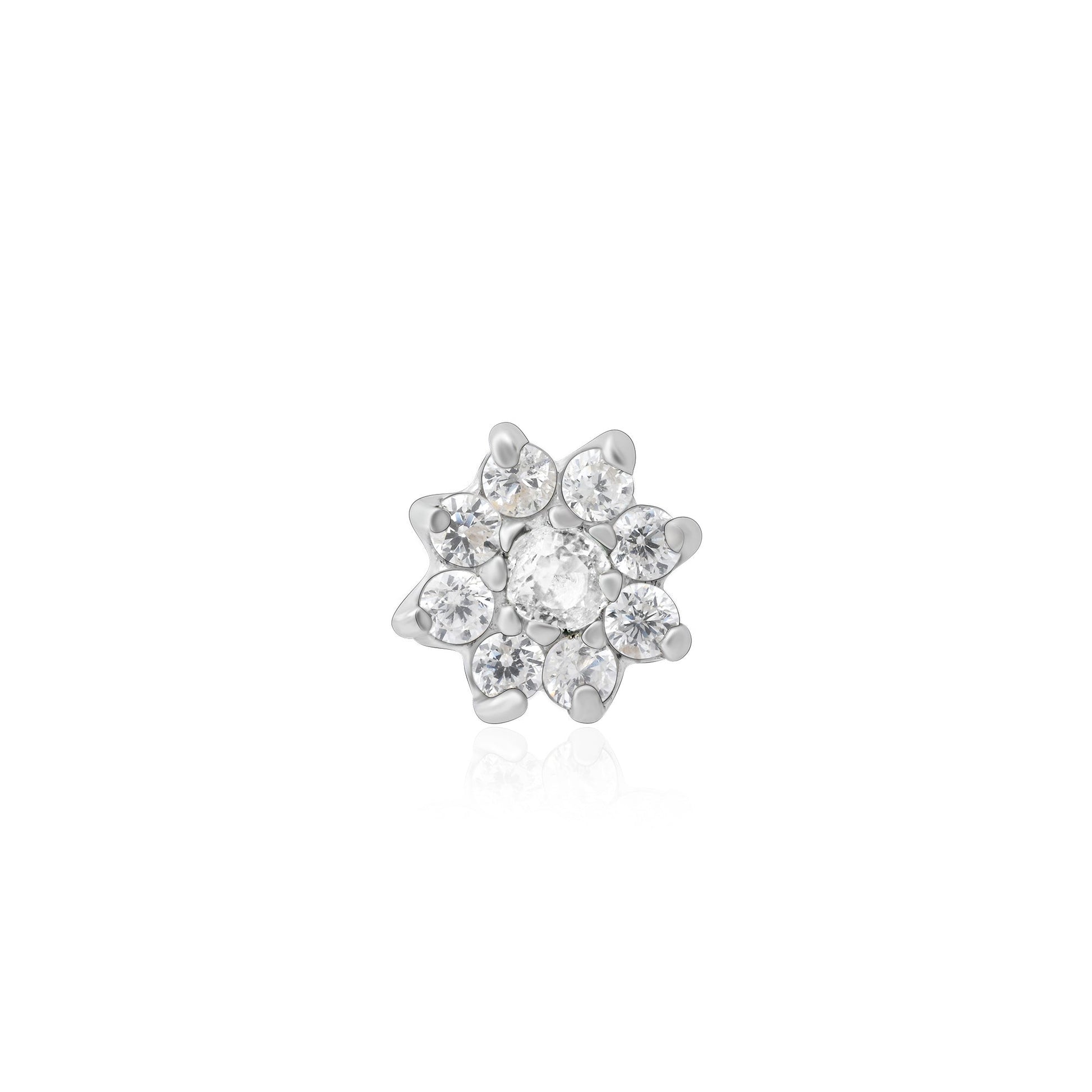 Floral Bloom Silver Nose Pin