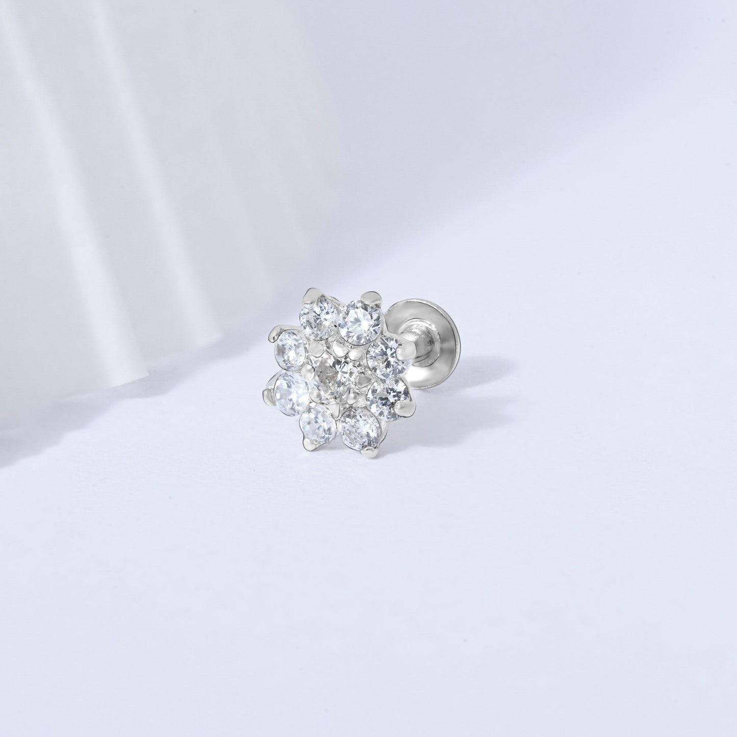 Floral Bloom Silver Nose Pin