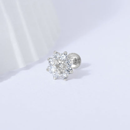 Floral Bloom Silver Nose Pin