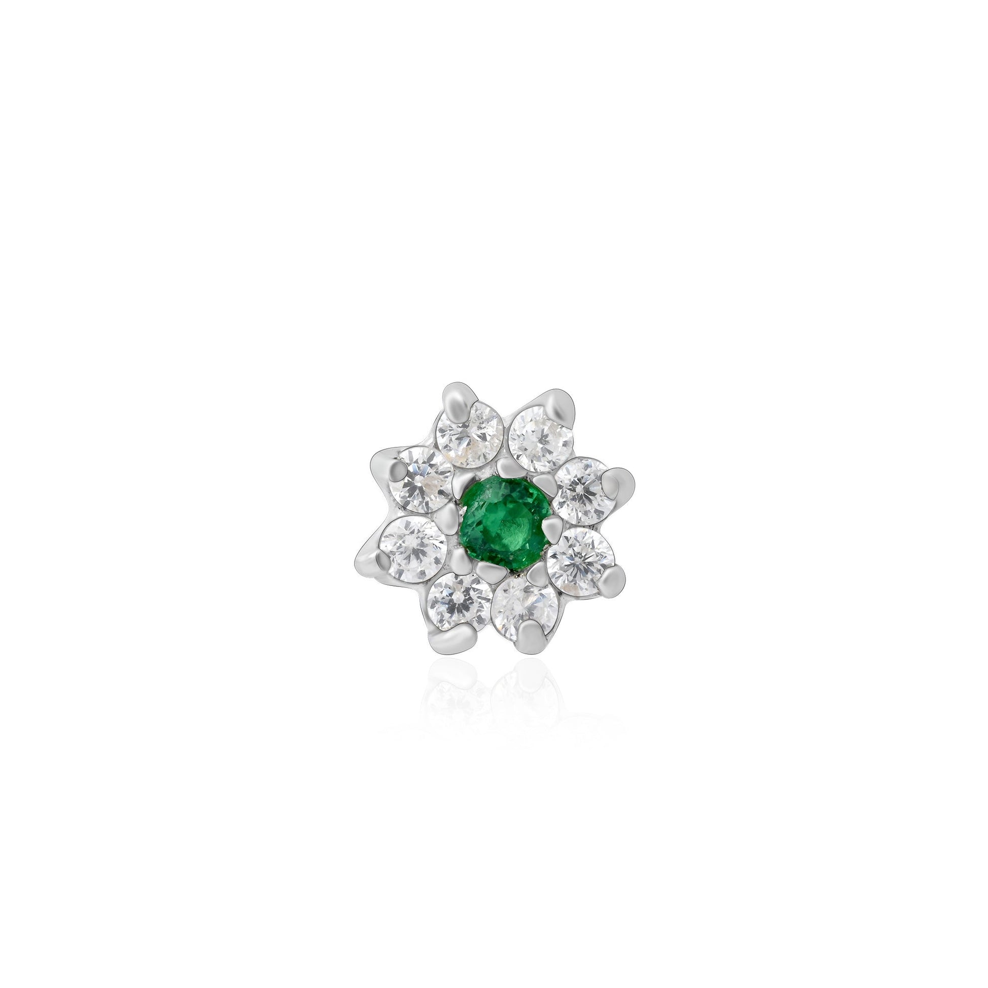 Flower Shape Silver Nose Pin