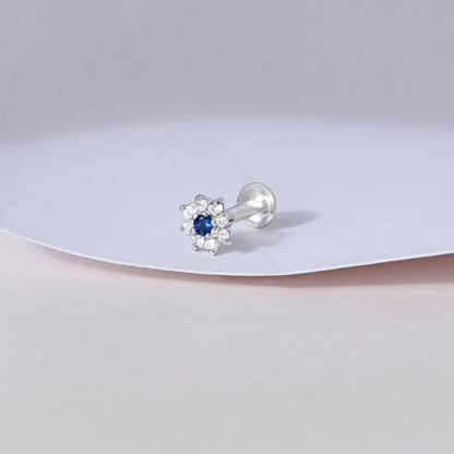 Flower Shape Silver Nose Pin