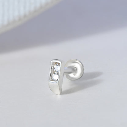 Minimal Bar Silver Nose Pin
