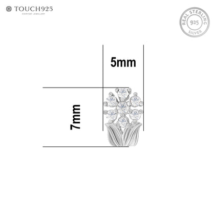 Chaand Phool Silver Nose Pin