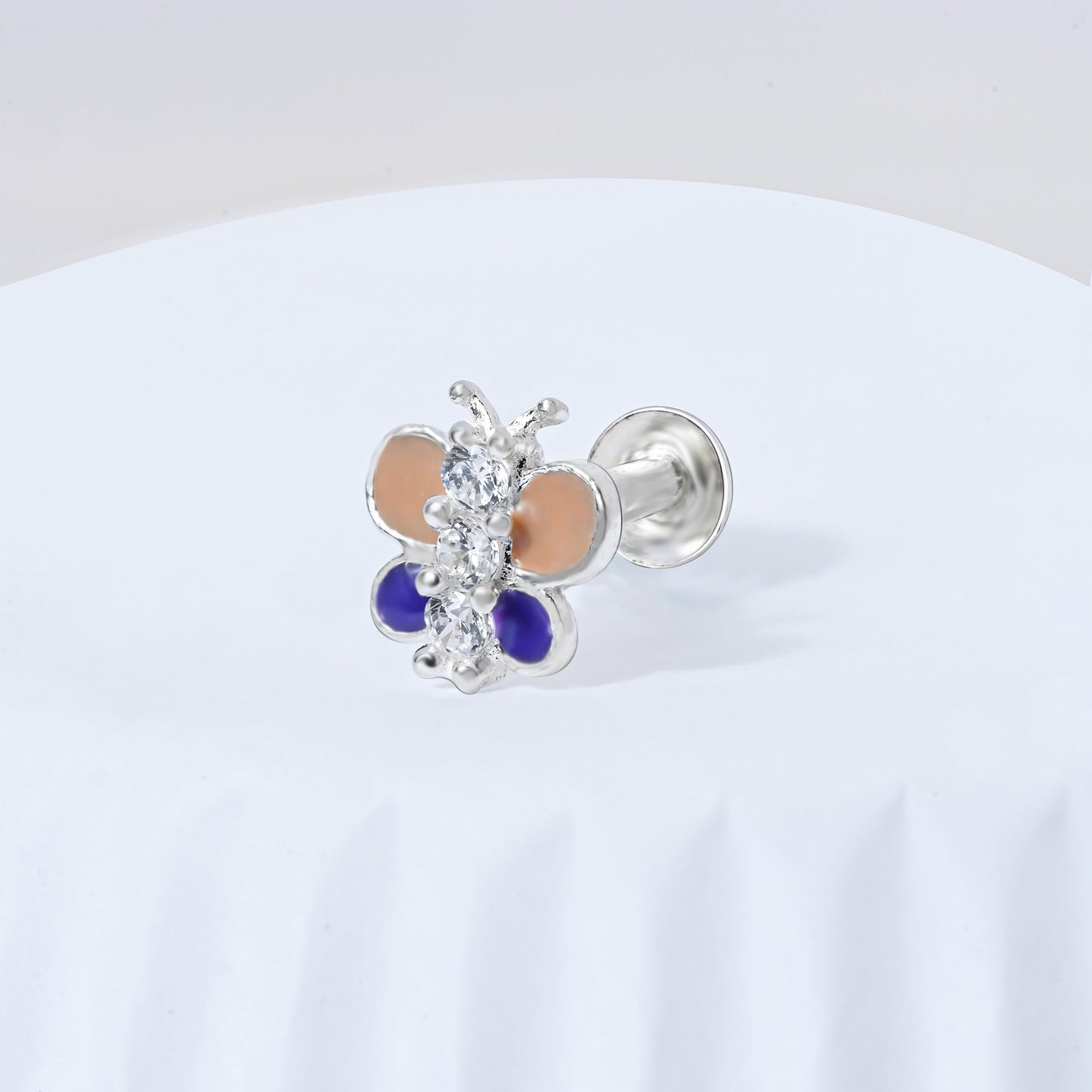 Silver Butterfly Nose Pin