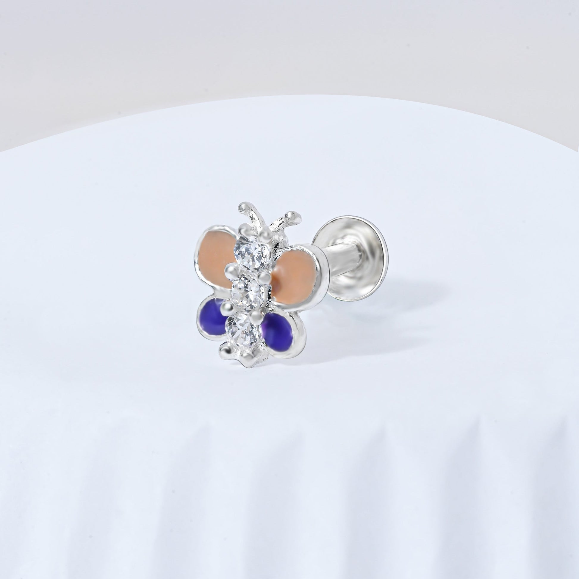 Silver Butterfly Nose Pin